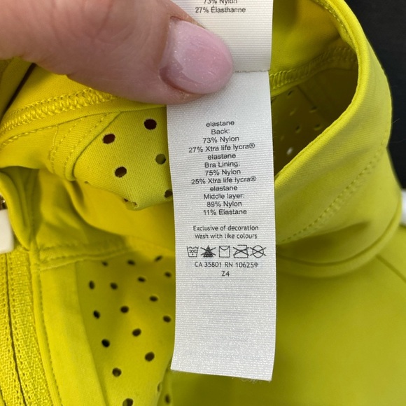 Lululemon Unleash Strength Bra Medium Support, B/C Cup Yellow Serpentine 4 Gym - Picture 4 of 9